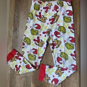 Disney The Grinch With Pup Kids Holiday Pajama Pants - Red and Green